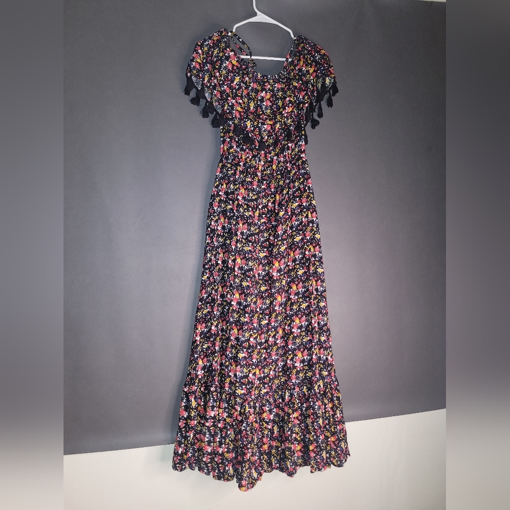 Philosophy republic clothing womens wildflower dress size s off shoulders black